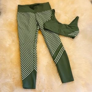 J. Crew x New Balance Green Leggings and Bra Set